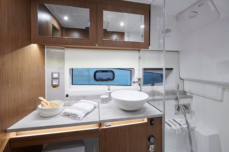 Jeanneau Cap Camarat 12.5 WA en-suite marine toilet