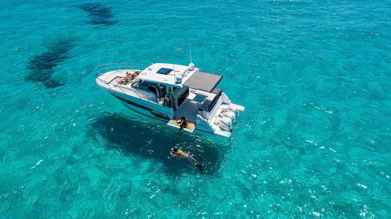 Jeanneau Cap Camarat 12.5 WA day cruiser on open wate