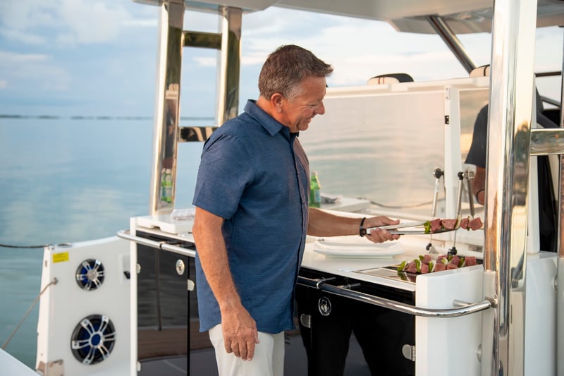 Cockpit galley with grill option on Cap Camarat 12.5 WA