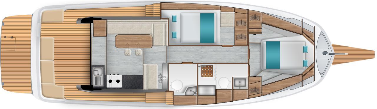 Delphia D12 Sedan sisätilan layout