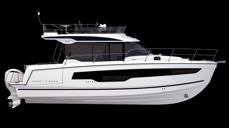 Jeanneau Merry Fisher 1095 FLY Serie 2 uutuus sivuprofiili