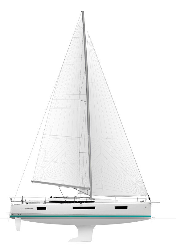 Jeanneau Sun Odyssey 440 -salonki, viimeistellyt yksityiskohdat ja laadukkaat materiaalit.